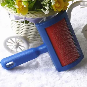 كلب القط الاستحمام أداة تهذيب الشعر فرشاة من المشمع مع بسيطة البلاستيك مقبض Dog Cat Bathing Grooming Tool Brush with Simple Plastic Handle