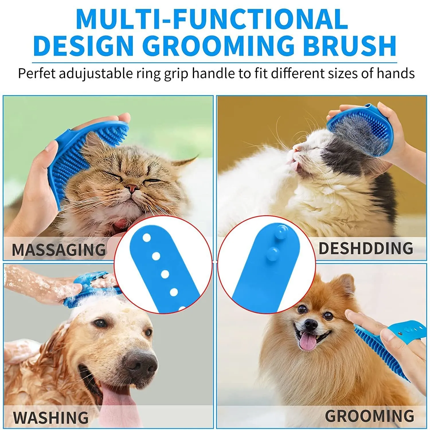 3-piece Set Dog Bath Brush Shampoo Brush Massage Brush