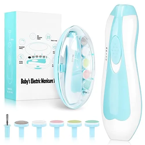 Baby Nail Trimmer Electric,Baby Nail Clippers, 6 in 1 Baby Nail File,Nail File Baby Grooming Kit Manicure Set for Toddler or Adults