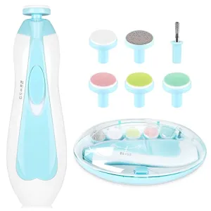 Baby Nail Trimmer Electric,Baby Nail Clippers, 6 in 1 Baby Nail File,Nail File Baby Grooming Kit Manicure Set for Toddler or Adults
