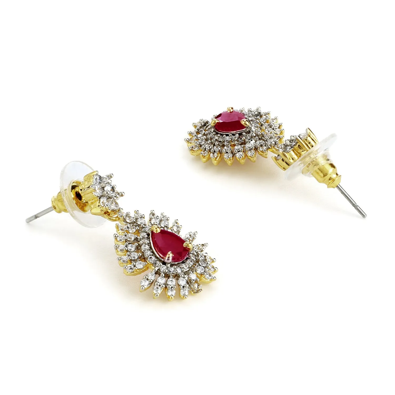 Diamond & Ruby Earrings Set
