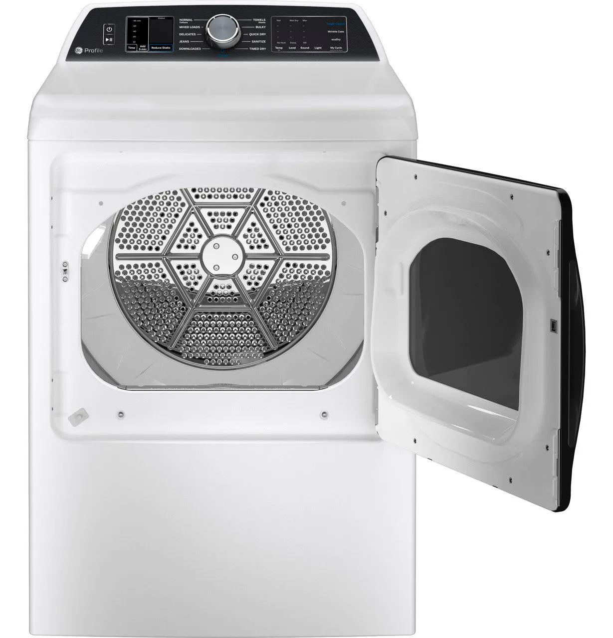 GE Profile 7.4 cu. ft. Capacity Smart aluminized alloy drum Electric Dryer with Sanitize Cycle and Sensor Dry