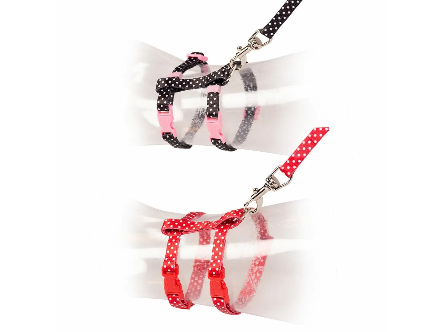 KITTEN WALKING SET WHITE DOTS 15-25cm / 8mm-125cm
