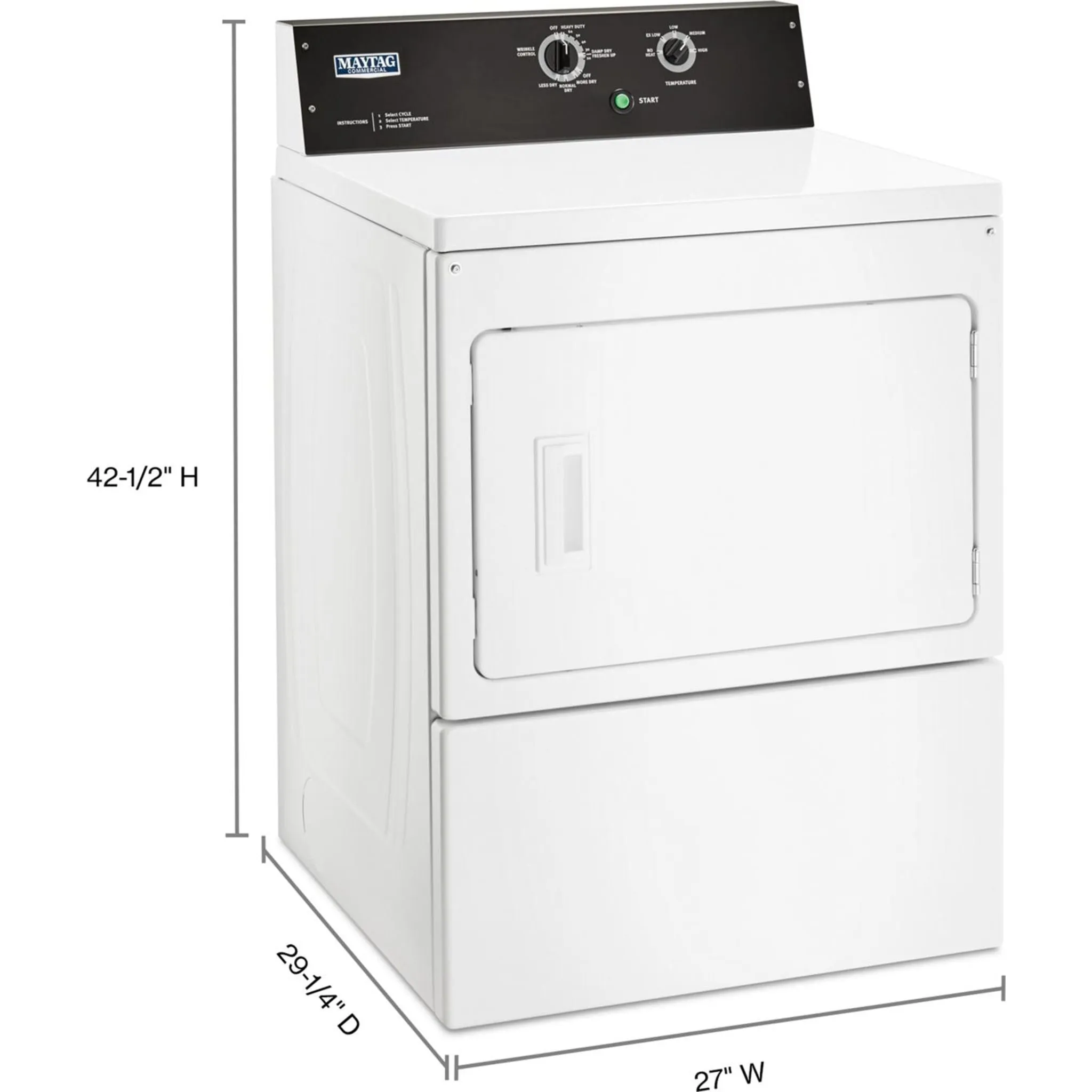Maytag 7.4 cu. ft. COMMERCIAL-GRADE RESIDENTIAL DRYER (YMEDP575GW)