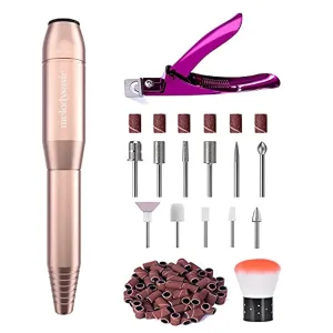 MelodySusie Electric Nail Drill Machine 11 in 1 Kit with Adjustable Stainless Steel Acrylic Nail Clippers, Portable Electric Nail File Efile Set for Acrylic Gel Nails, Manicure Pedicure Tool