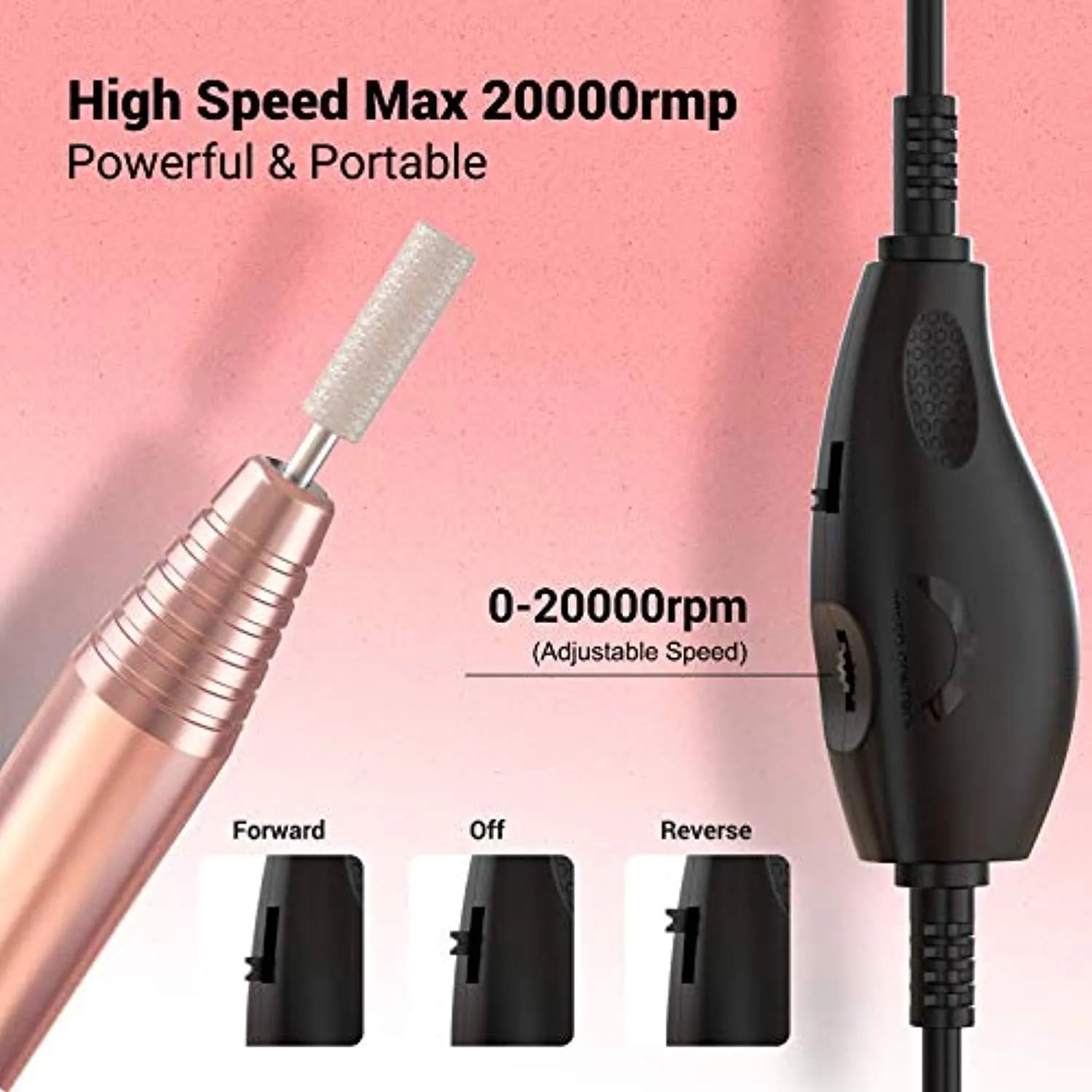 MelodySusie Electric Nail Drill Machine 11 in 1 Kit with Adjustable Stainless Steel Acrylic Nail Clippers, Portable Electric Nail File Efile Set for Acrylic Gel Nails, Manicure Pedicure Tool