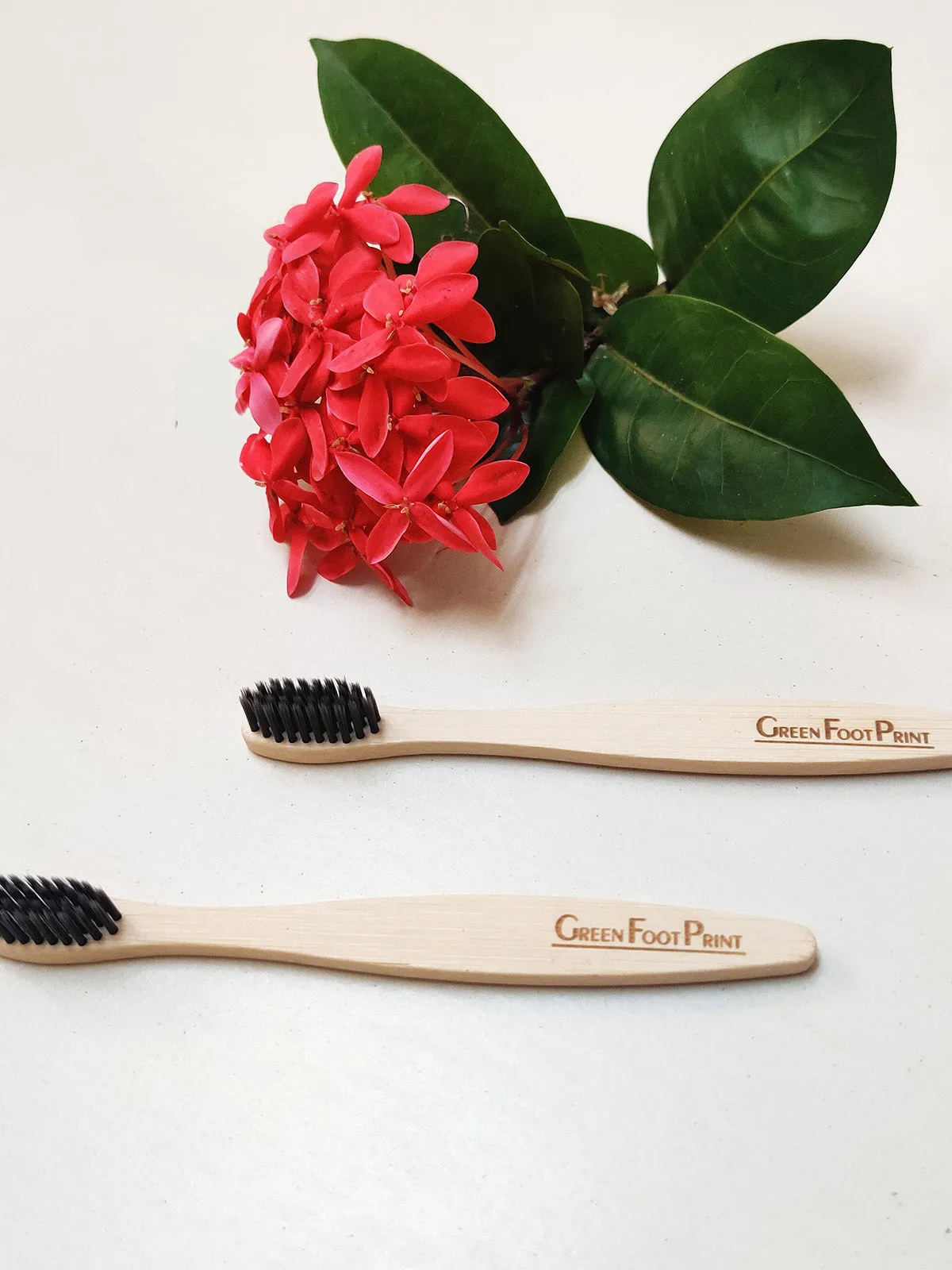Natural Bamboo Toothbrush with Charcoal Bristles - Pack of 4