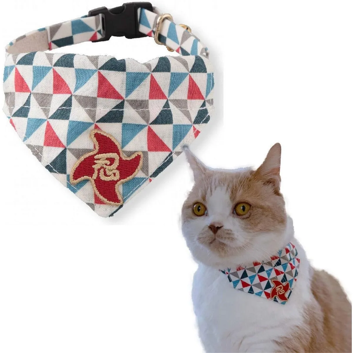 Necoichi Ninja Cat Bandana Collar Blue