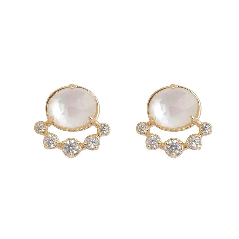 Women's Natural White Crystal Earrings