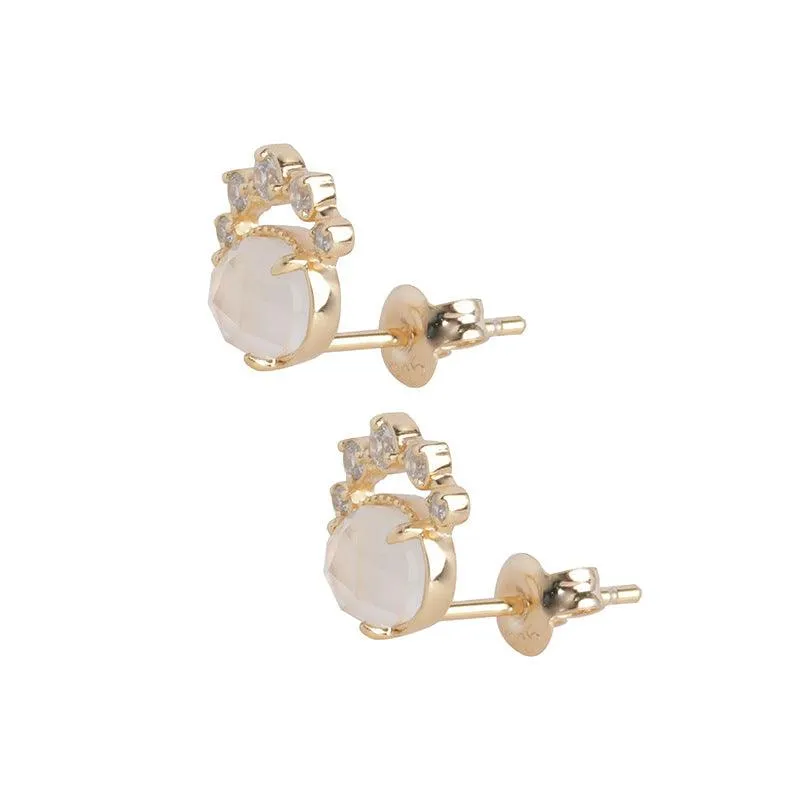 Women's Natural White Crystal Earrings