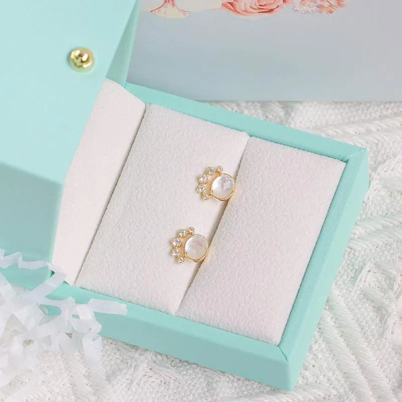 Women's Natural White Crystal Earrings